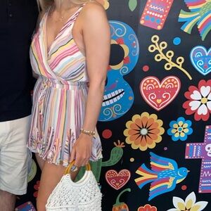 Vici Multicolor Striped Romper